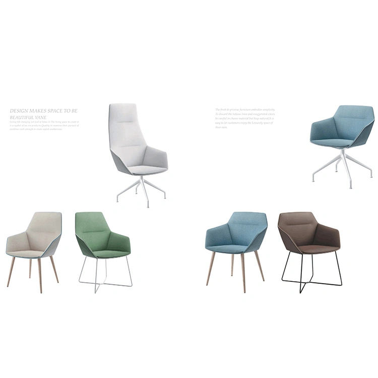 Metal base high-grade fabric home living room club lounge lounge shell chair