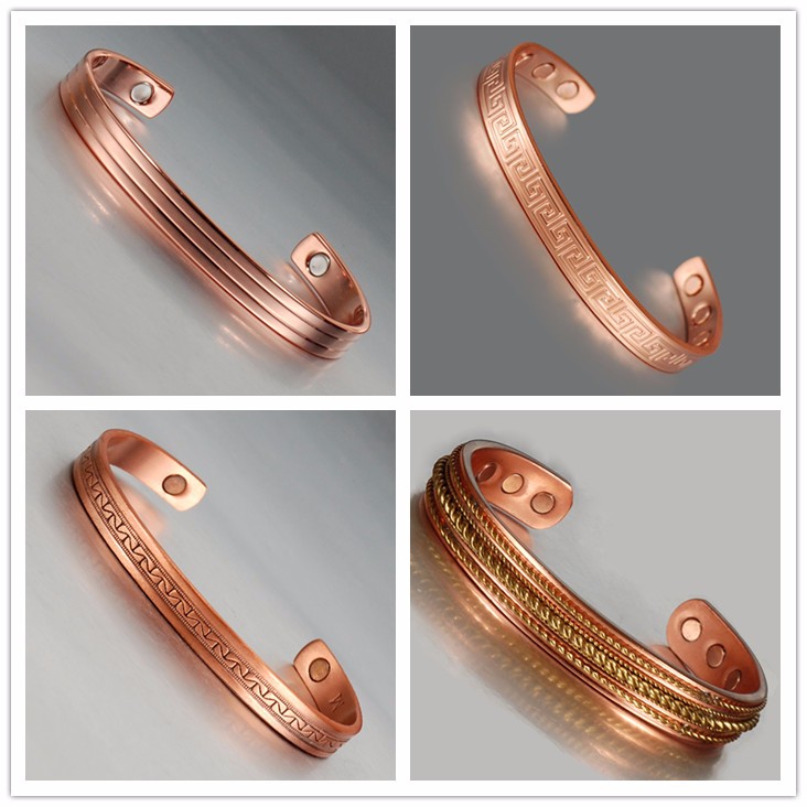 Groove Design Magnetic Copper Brass Finger Ring
