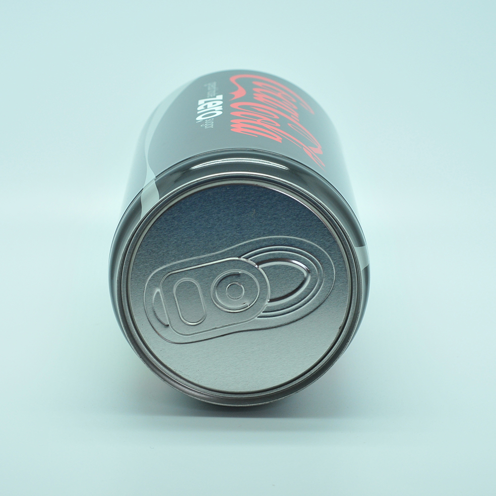 Funny ring pull tin cola can shape round small black tin can Christmas packaging