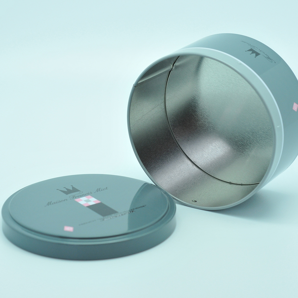 Custom middle child proof round tin can container for food