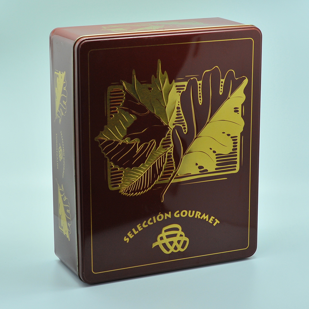 Luxury OEM rectangle big and small metal tin box set for gift