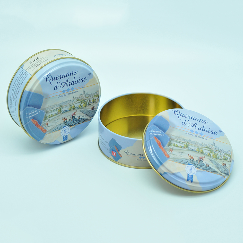 Direct factory decorative customized round metal cookie tins from China