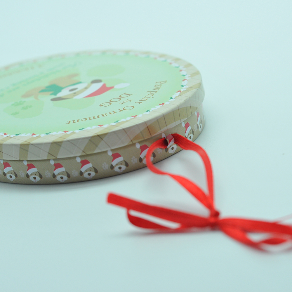 Hot sale simple gift keepsake card box tin with ribbon handle