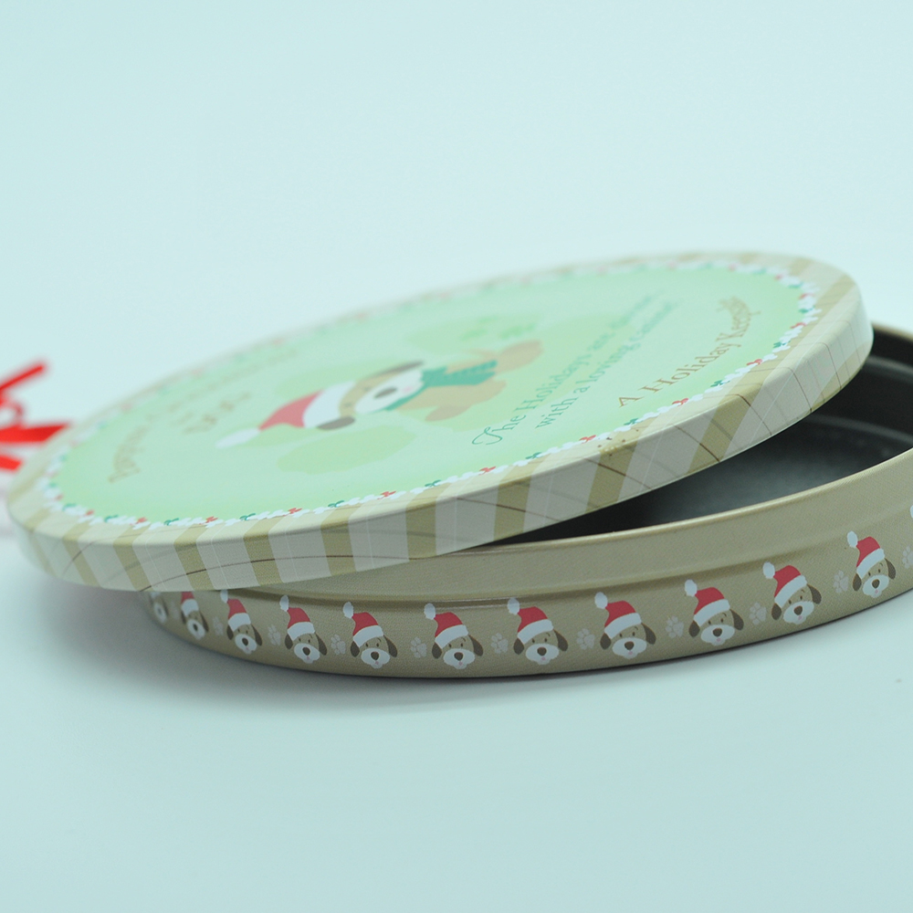 Hot sale simple gift keepsake card box tin with ribbon handle