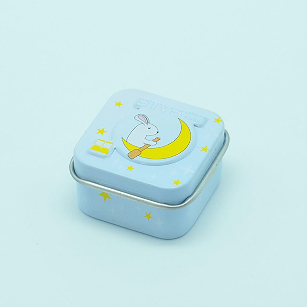 High quality metal custom mini square tin box with embossed design