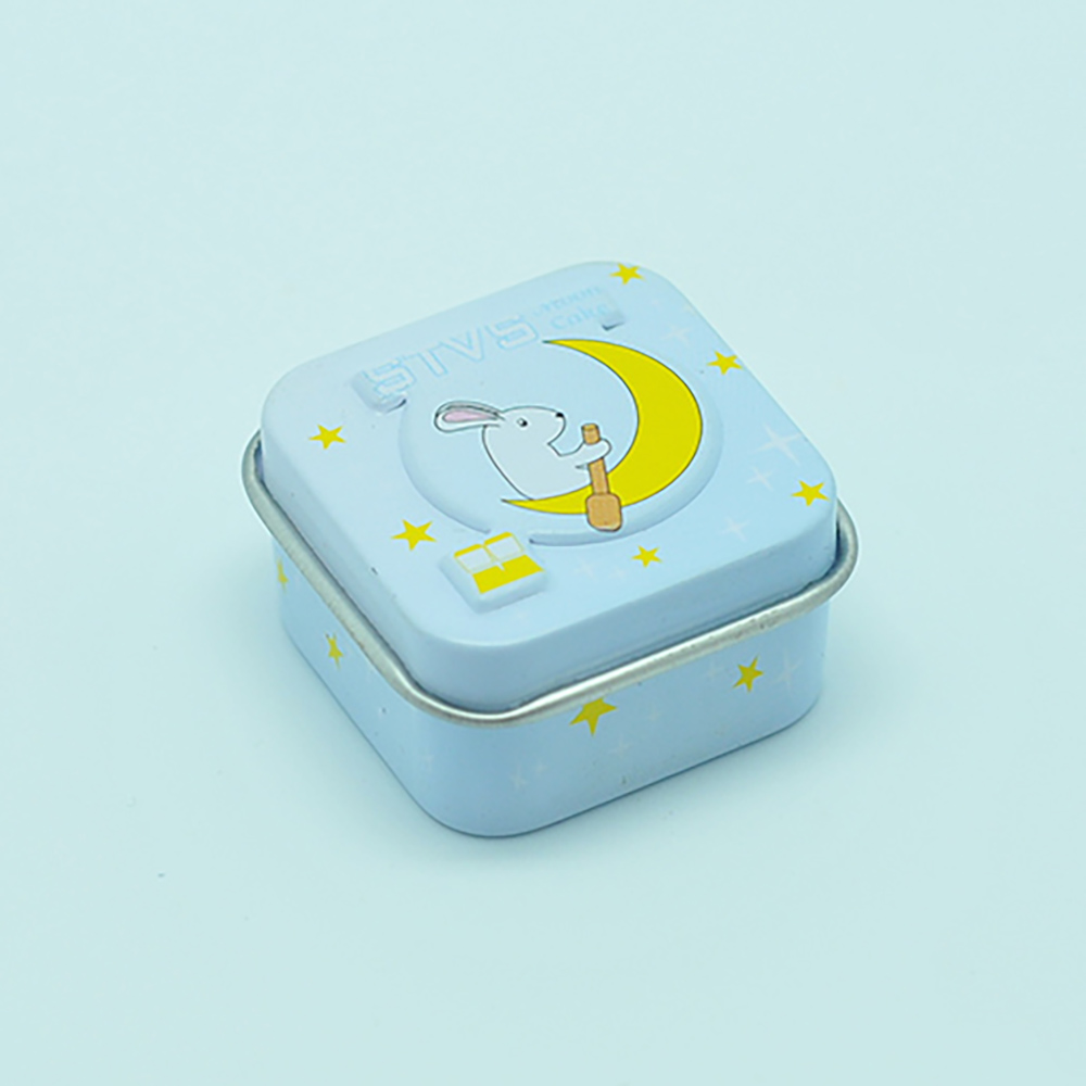 High quality metal custom mini square tin box with embossed design