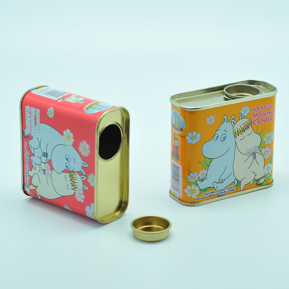 Petrol can shaped galvanized mint candy tin can with round lid