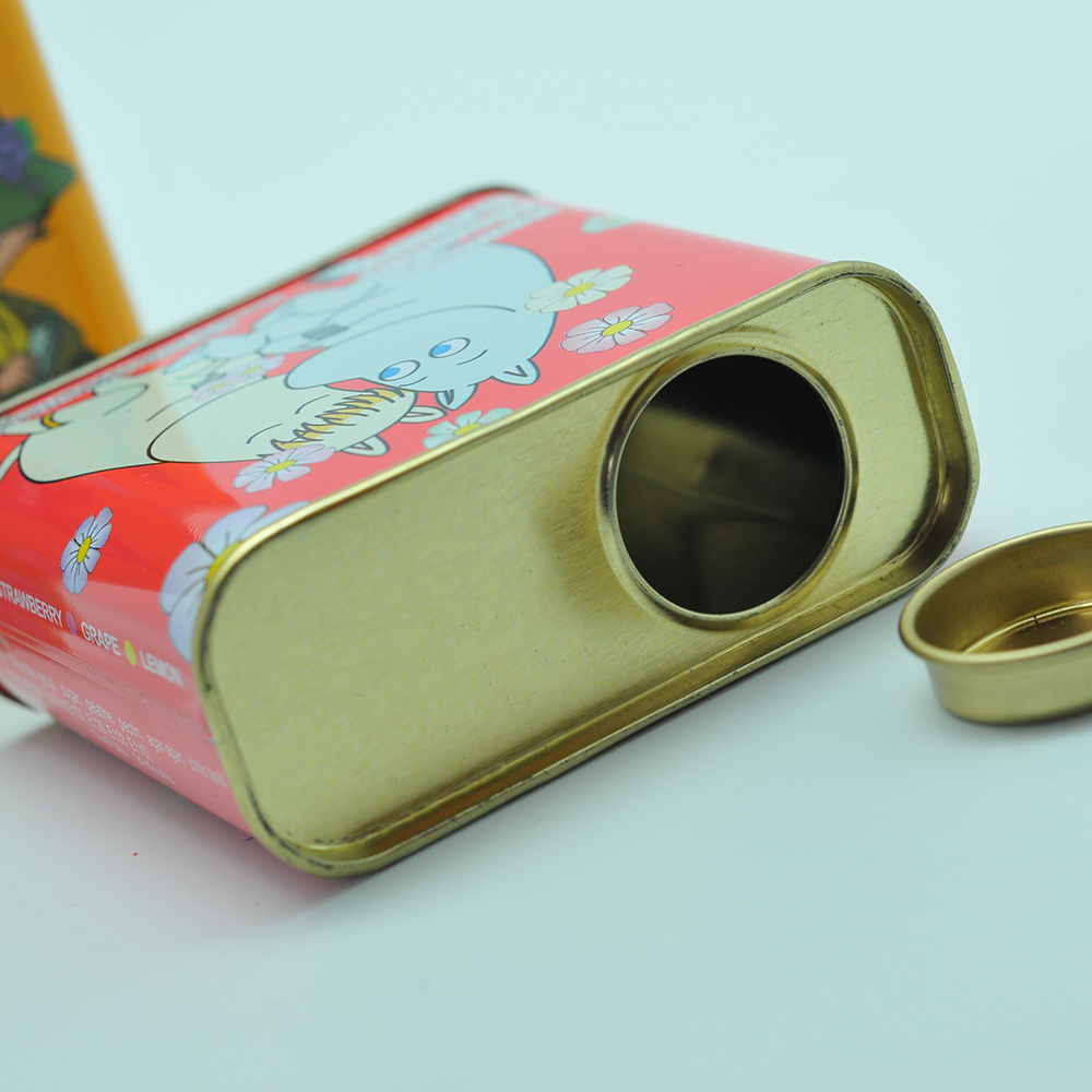 Petrol can shaped galvanized mint candy tin can with round lid