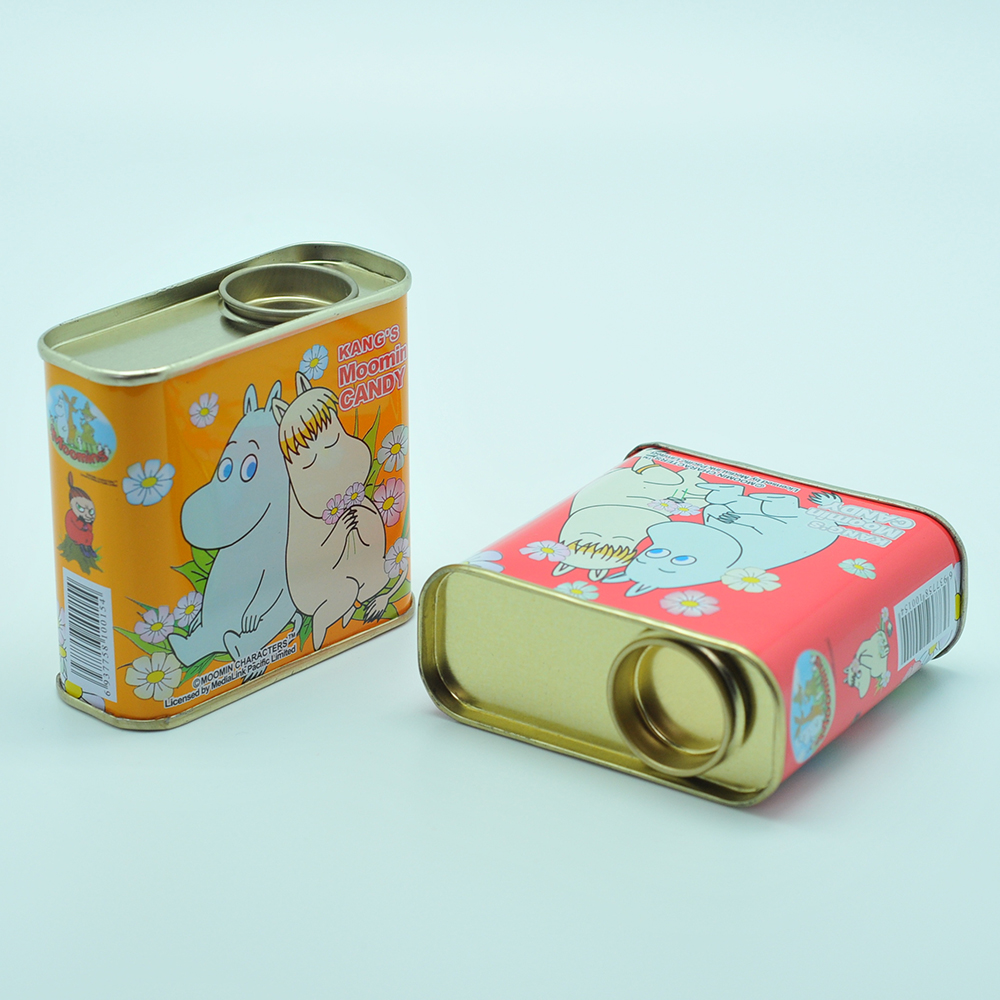 Petrol can shaped galvanized mint candy tin can with round lid