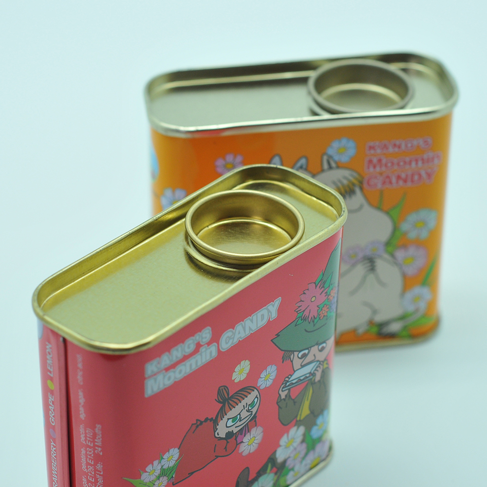 Petrol can shaped galvanized mint candy tin can with round lid