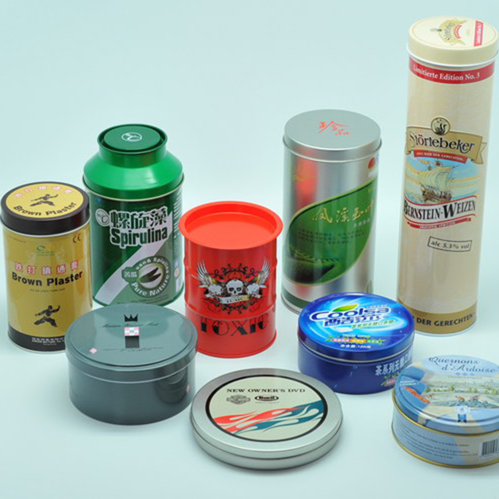 OEM pasta packaging sealed high round tin box for beer bottle packing