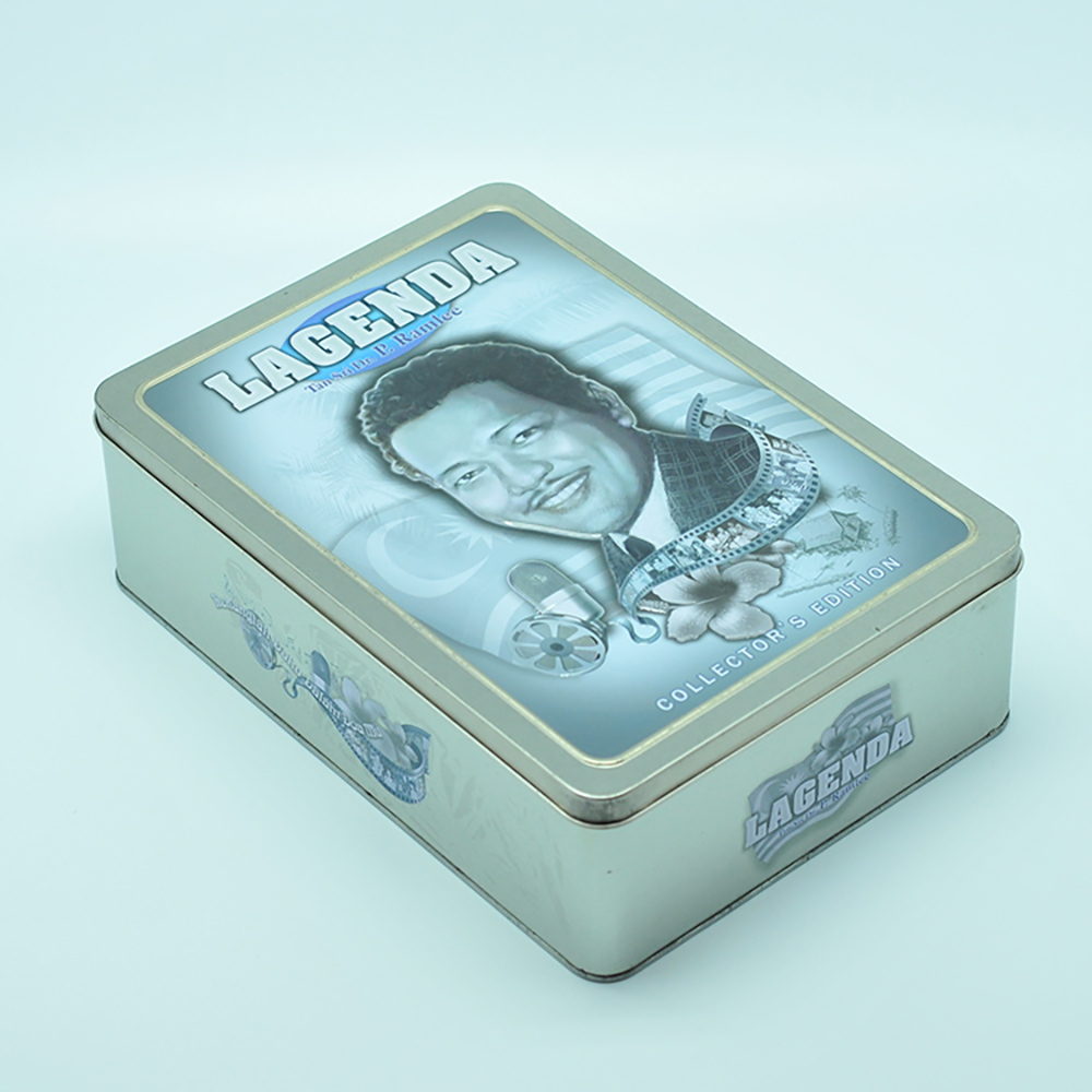 Direct factory sliver rectangle custom printed tin box for gift package
