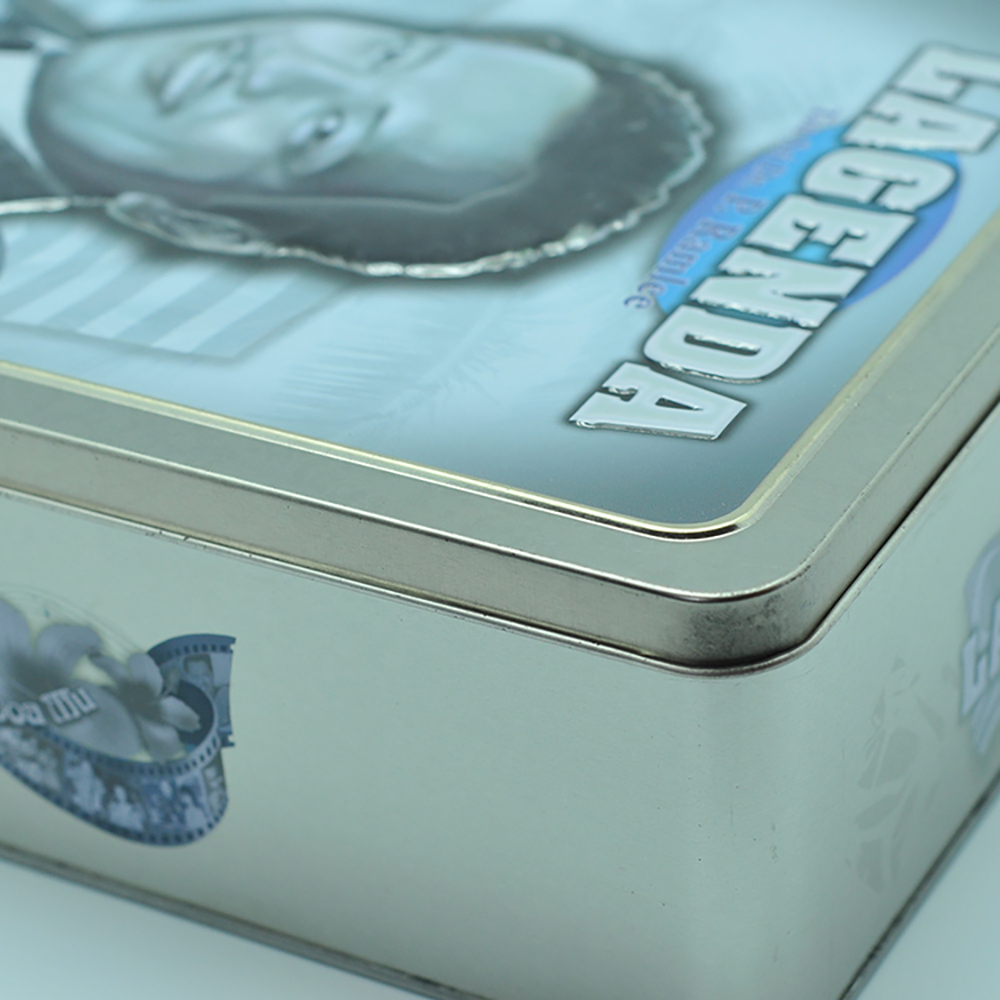 Direct factory sliver rectangle custom printed tin box for gift package