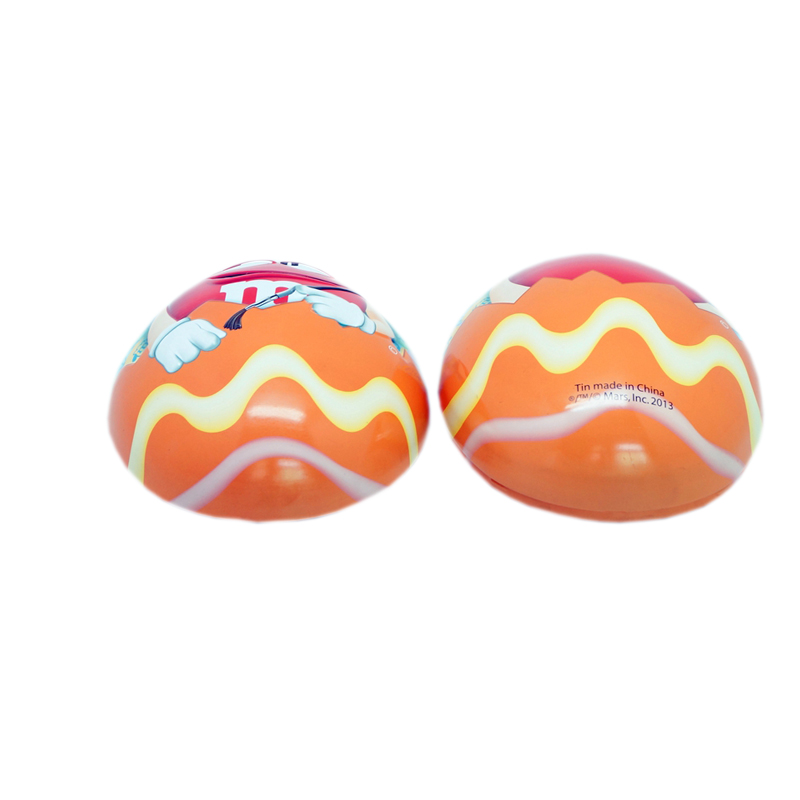 2 pcs pattern design egg shape tin box for chocolate packing