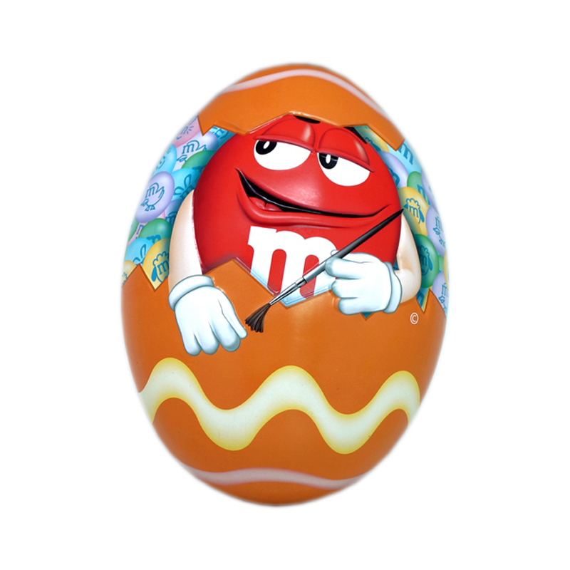 2 pcs pattern design egg shape tin box for chocolate packing