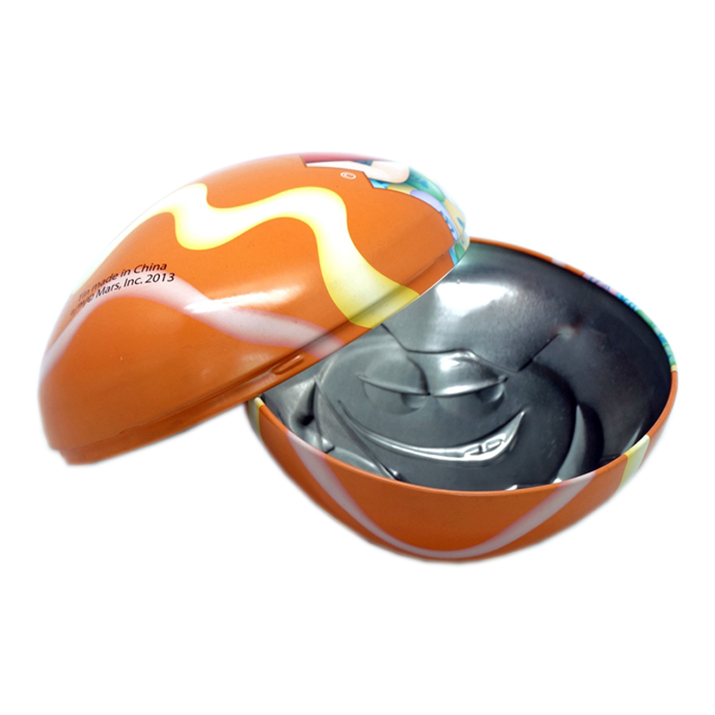 2 pcs pattern design egg shape tin box for chocolate packing