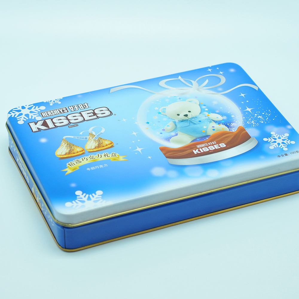 Exquisite fancy luxury metal tin chocolate box for packaging