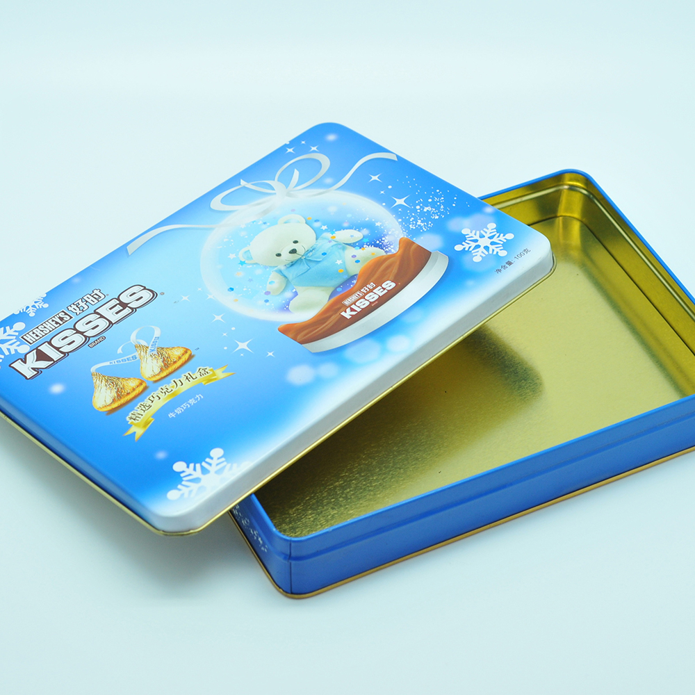 Exquisite fancy luxury metal tin chocolate box for packaging