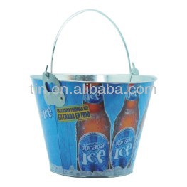 Custom round metal tin wine bucket for beer