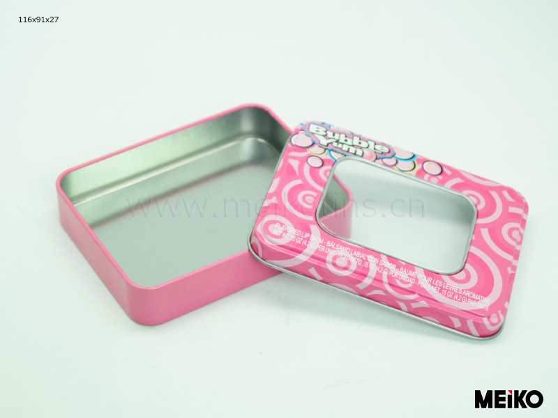 Custom round metal tin boxes with pvc window for watch USB gift promotional