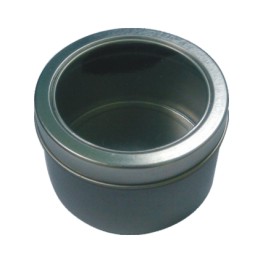 Custom round metal tin boxes with pvc window for watch USB gift promotional