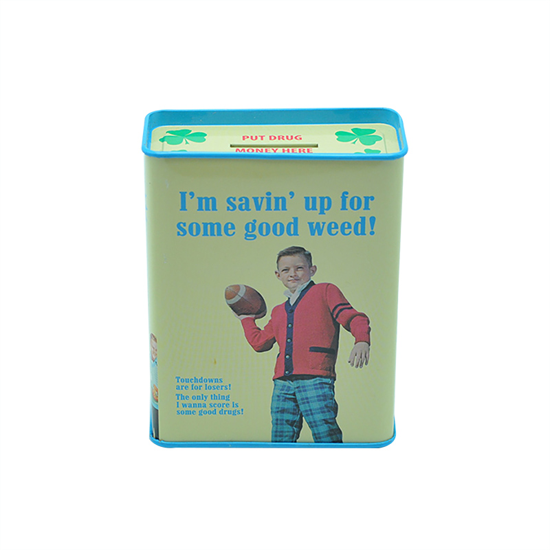 Cheap Rectangle Unbreakable Tin Coin Money Bank With Slot