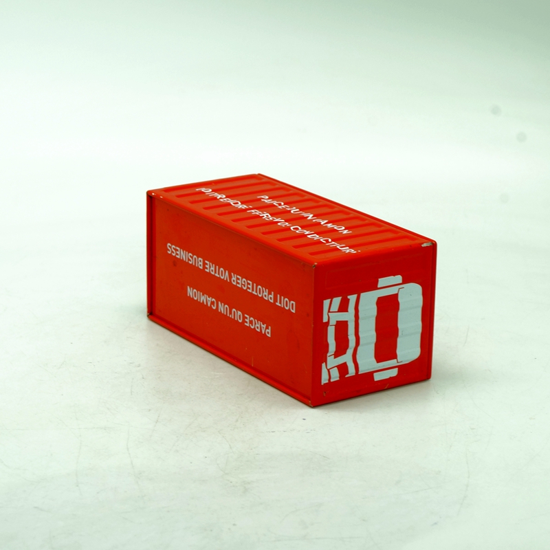 Red creative container shaped tin money bank with coin slot