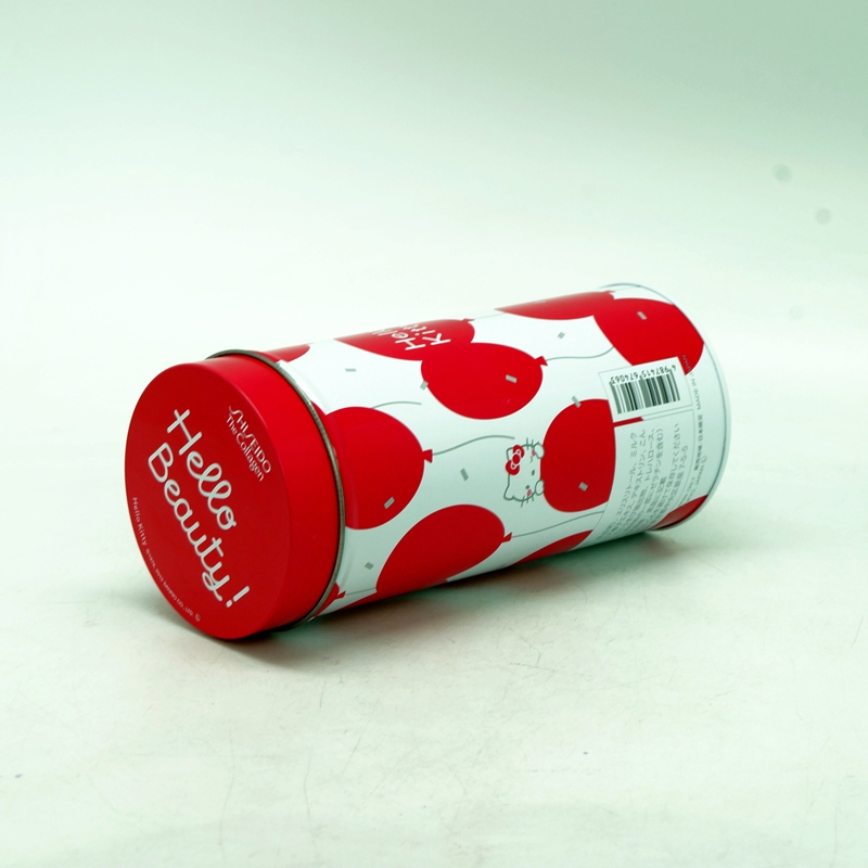 Kawaii customized empty round matcha tin can for Japanese