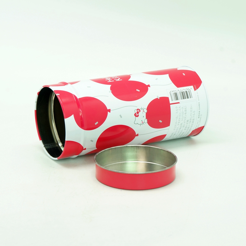 Kawaii customized empty round matcha tin can for Japanese