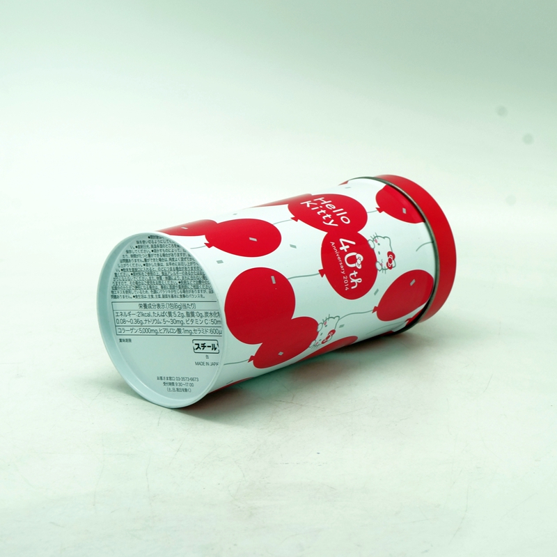 Kawaii customized empty round matcha tin can for Japanese