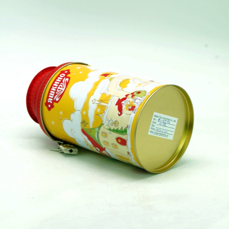 Milk box shaped metal coin saving tin can with insert slot
