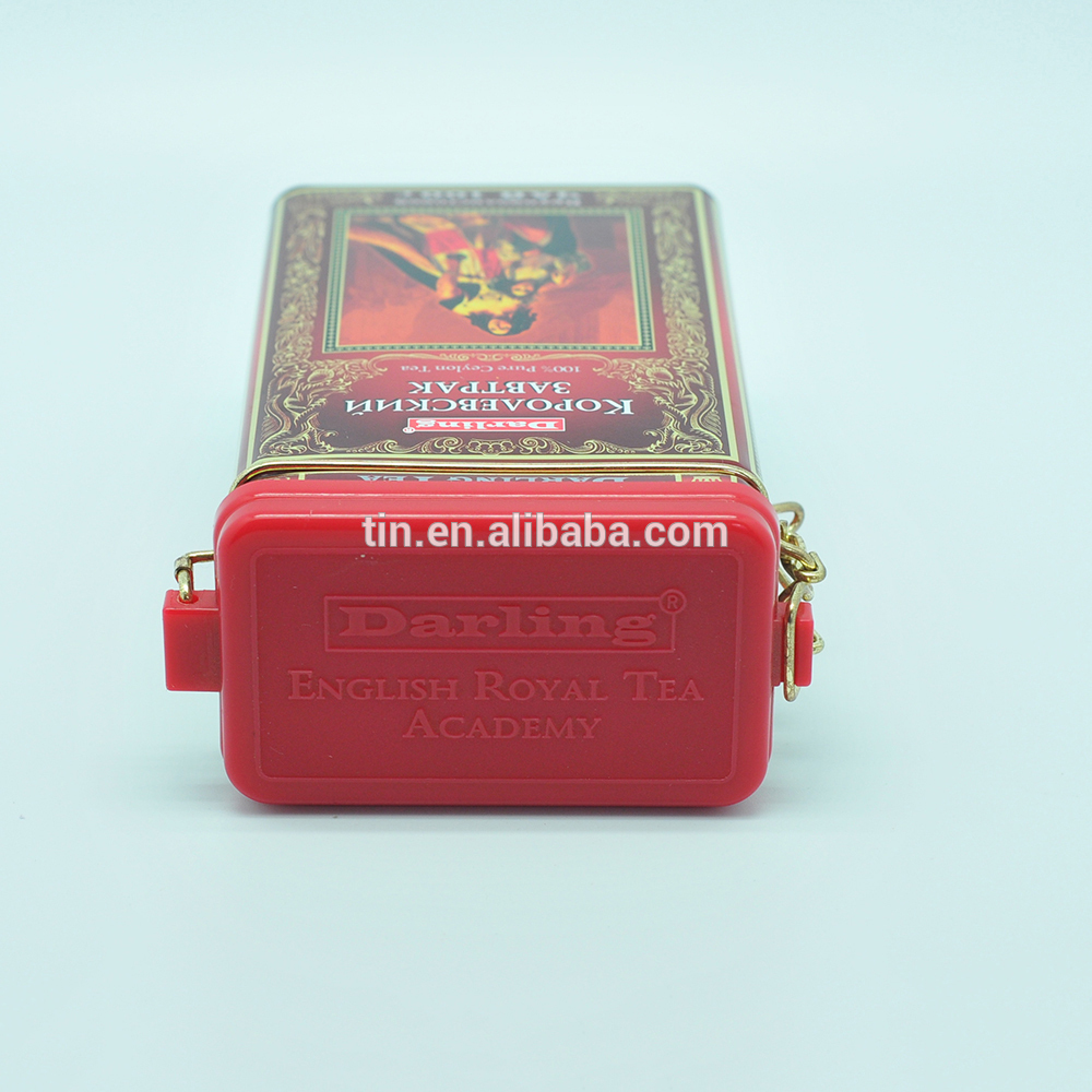 Wholesale luxury rectangle tin black tea box for packaging