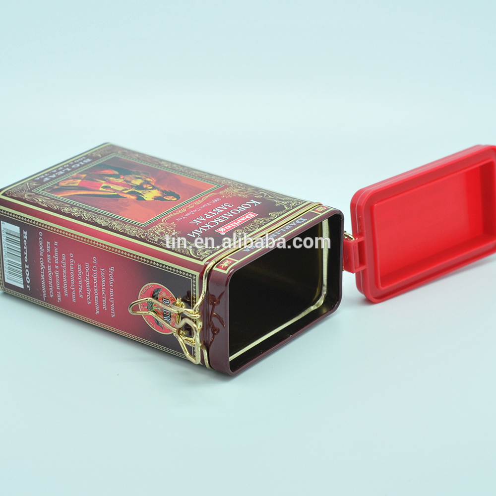Wholesale luxury rectangle tin black tea box for packaging