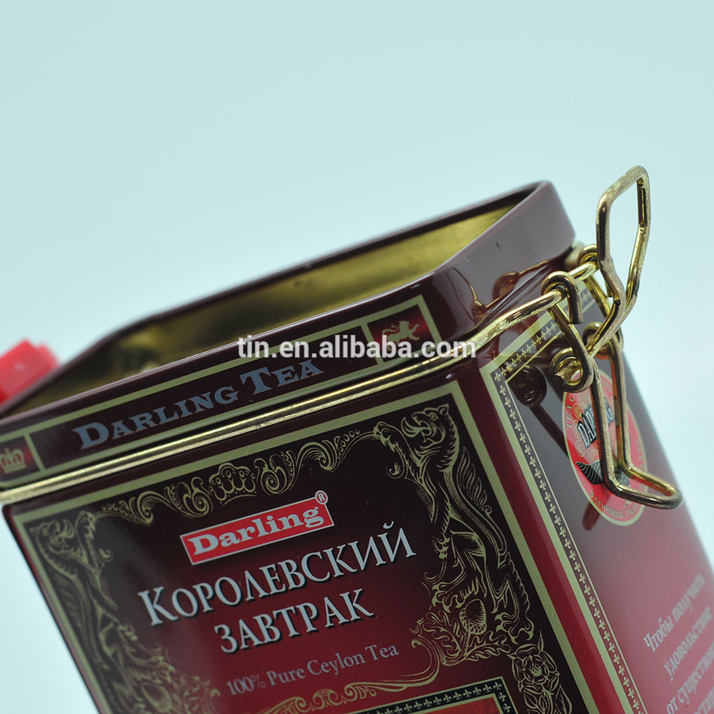 Wholesale luxury rectangle tin black tea box for packaging