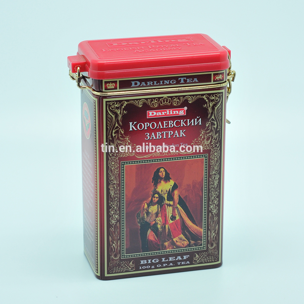 Wholesale luxury rectangle tin black tea box for packaging
