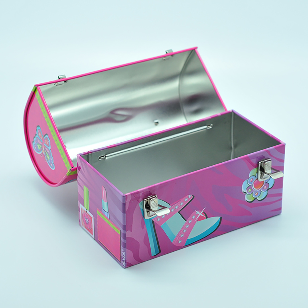 Wholesale rounding top mini handle custom tin lunch box for kids