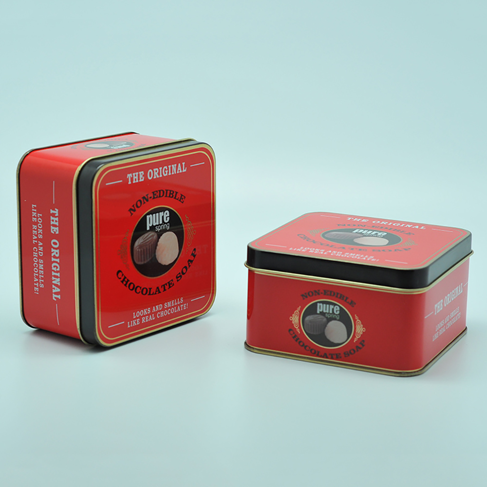 Gift packaging metal square window tin box for watch display