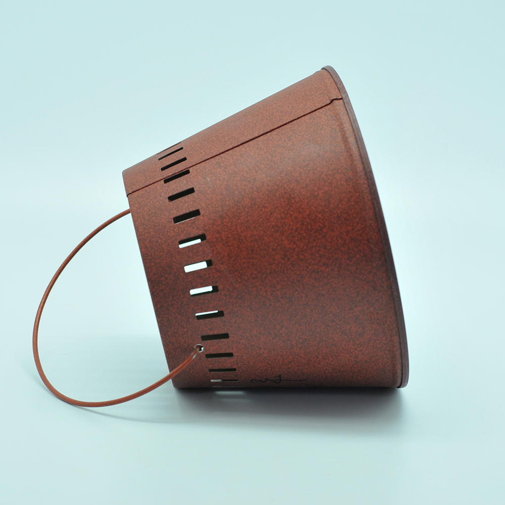 Bucket shape scented 4oz custom wholesale candle tin with handle