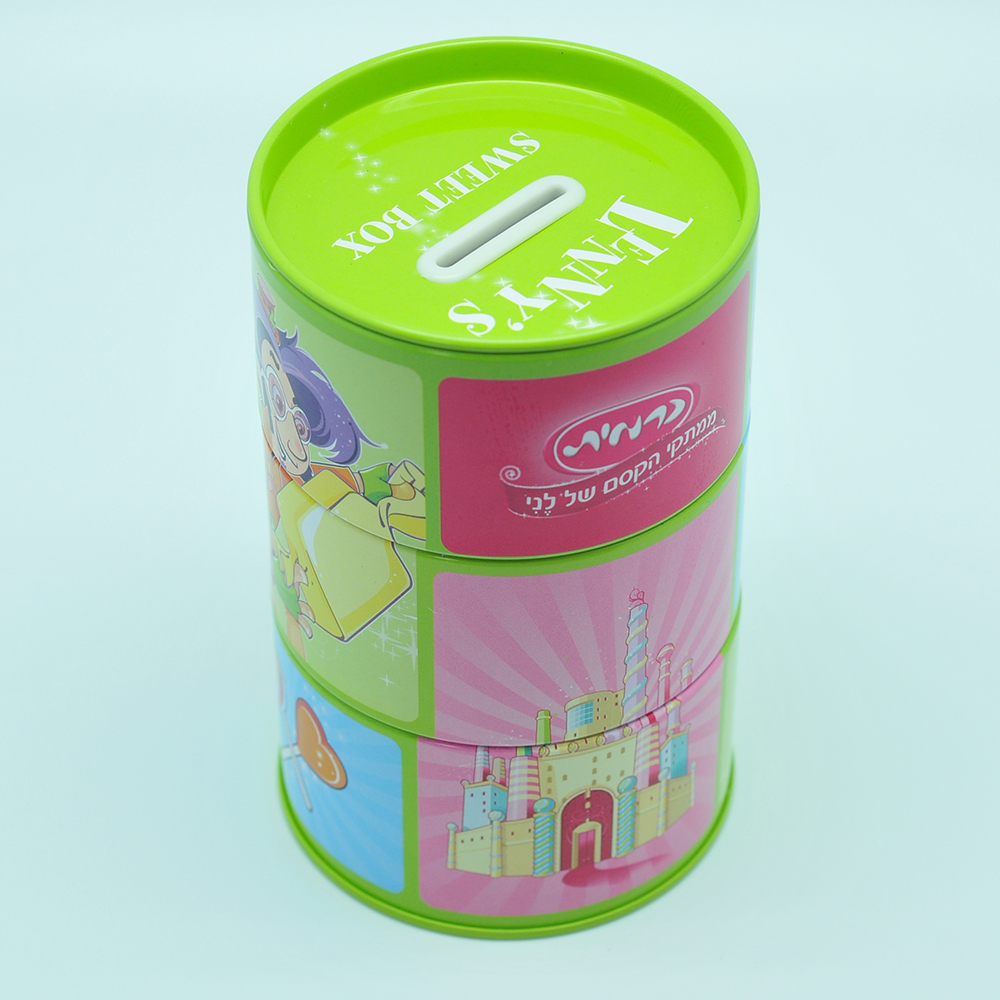 Hot wholesale round empty cheap tin can piggy bank