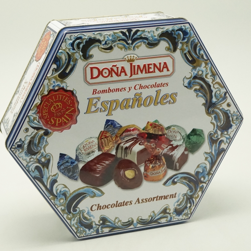 Special hexagonal metal biscuit tin for customization