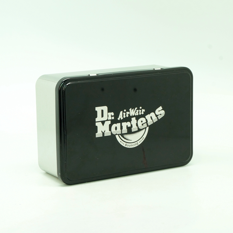 Custom design small black tin condom storage box with lid