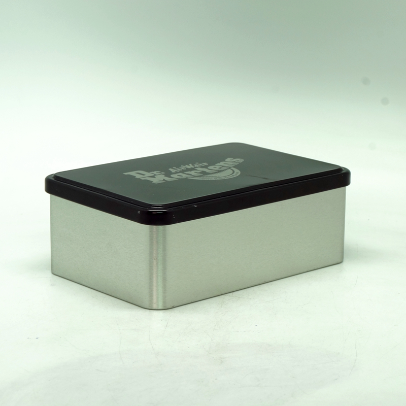 Custom design small black tin condom storage box with lid