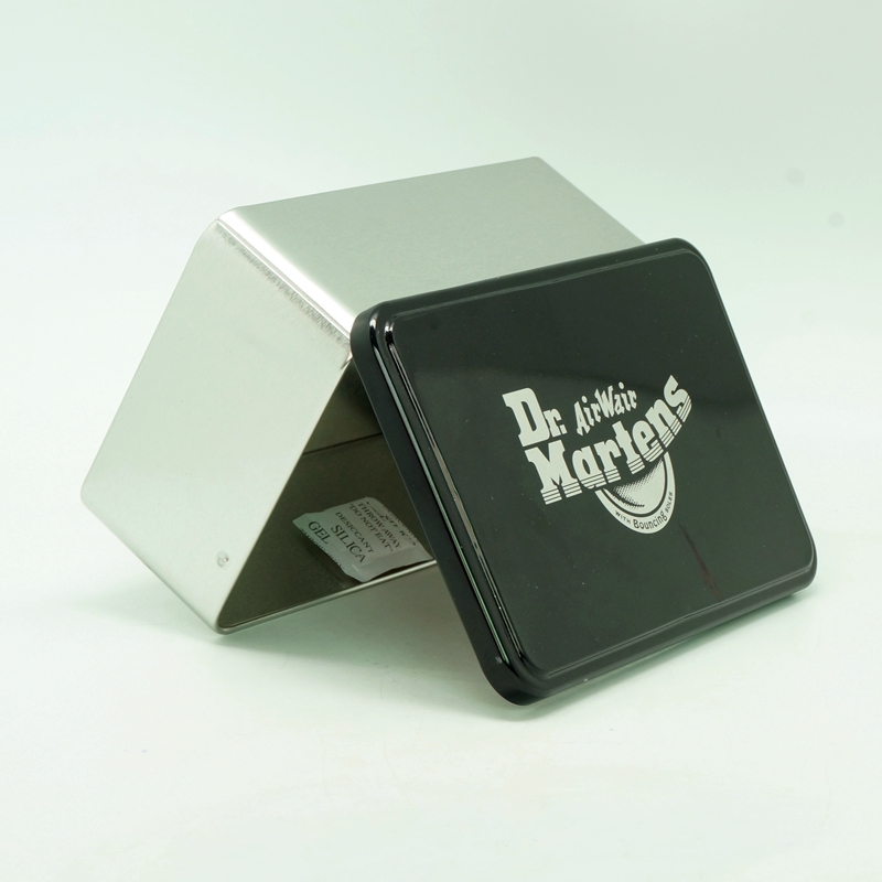 Custom design small black tin condom storage box with lid