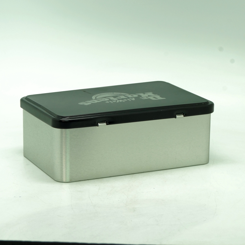 Custom design small black tin condom storage box with lid