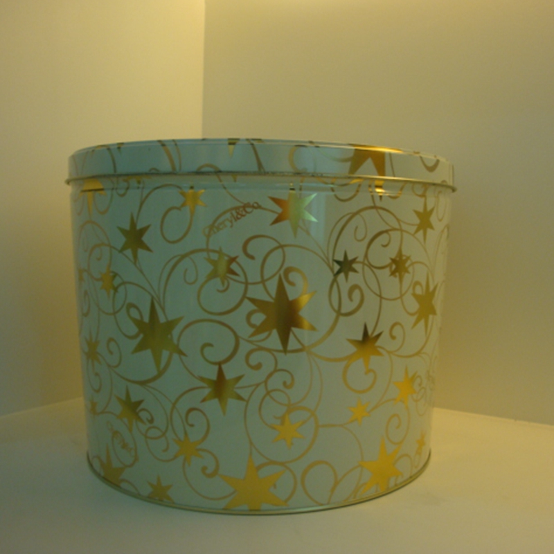 Design OEM round metal tin bucket for popcorn or food