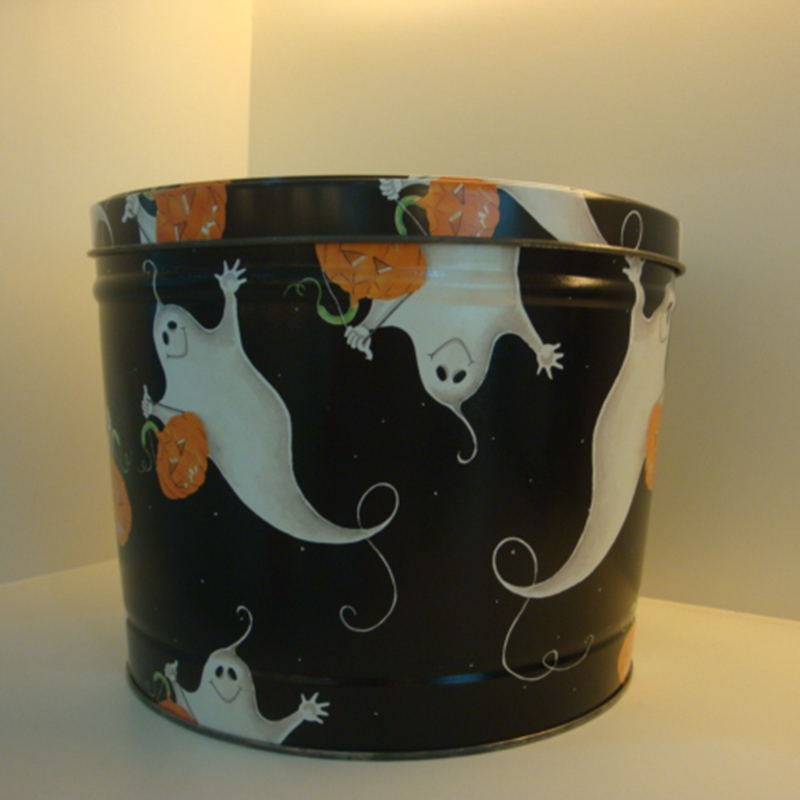 Design OEM round metal tin bucket for popcorn or food