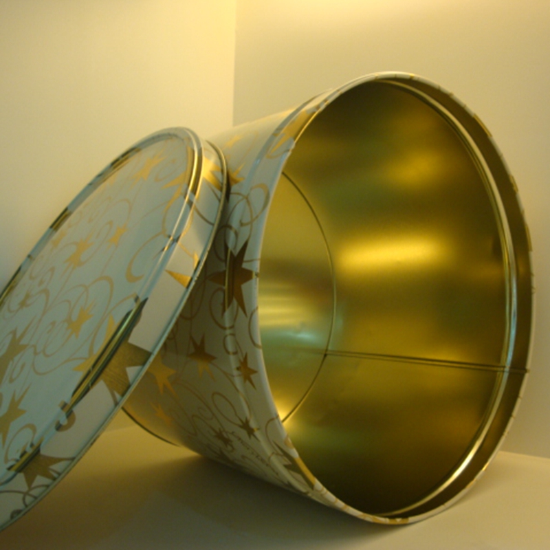Design OEM round metal tin bucket for popcorn or food