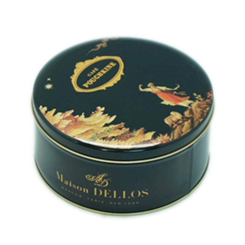 4 sizes round cookie metal black tin box for candy and biscuit