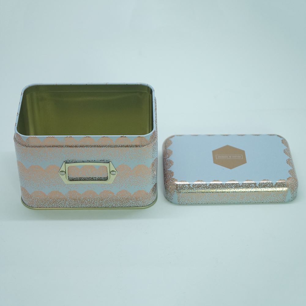Blue CMYK customized refine tin jewellery box for girl