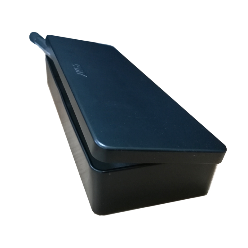 Factory custom rectangle black hinged tin case for pencil